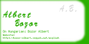 albert bozor business card